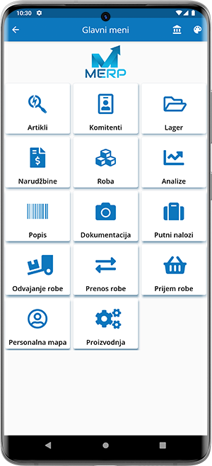 MERP mobilna aplikacija na telefonu